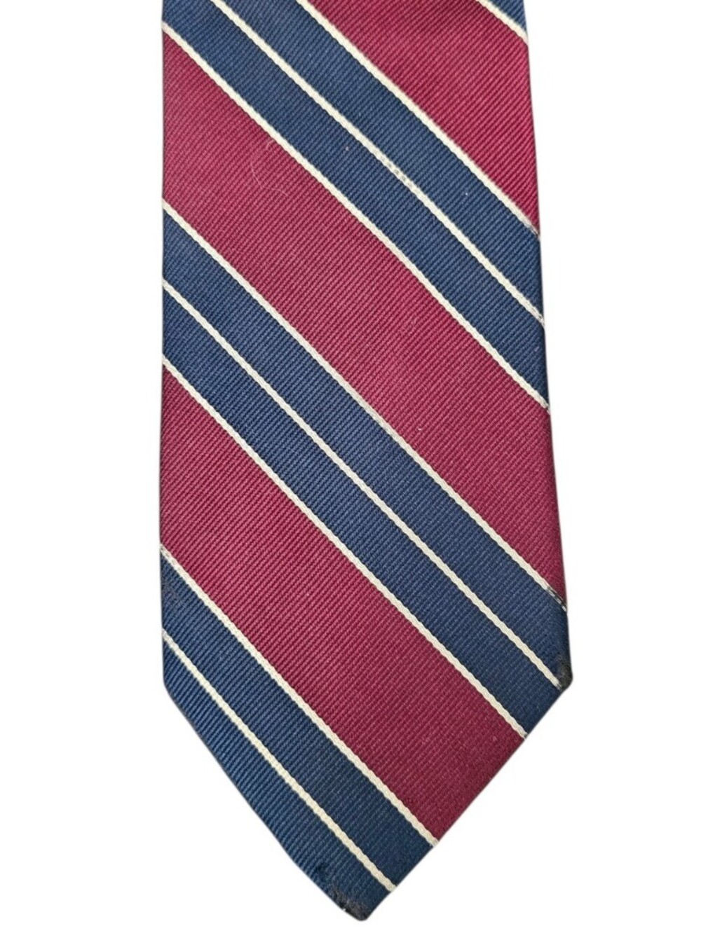 Jos. A. Bank Collection Men's Hand Sewn 100% Silk Red & Blue Striped Tie